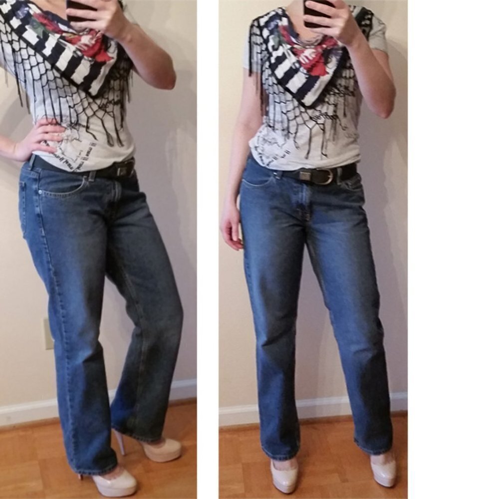 VINTAGE early y2k CK medium wash jeans aprox size 8 insm 31